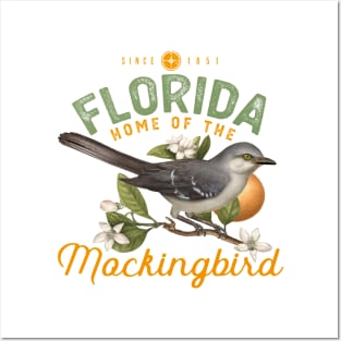 Florida Home Of The Mockingbird Illustration Posters and Art